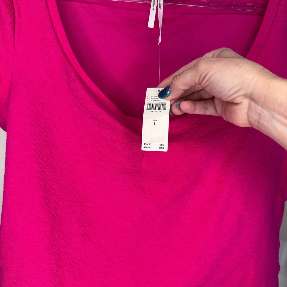 NEW Anthrpologie Pink Sweetheart Crop Top - Picture 2 of 3